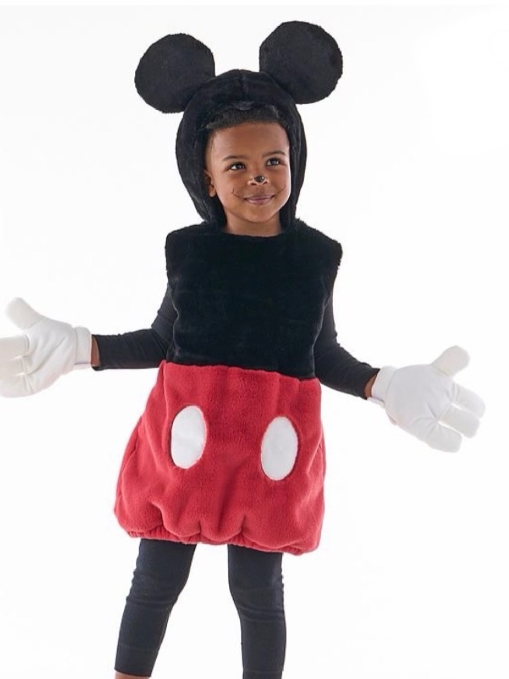Mickey Mouse Kids Plush Black and Red Mouse Costume with Ears